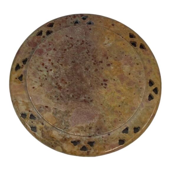 Vintage Marble Coasters set of 4 4" Handcrafted Stone Drink Set Southwest Rustic - Picture 4 of 16